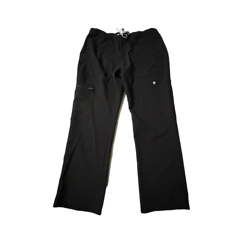 Figs Men's Size Large Short Black Cargo Scrub Pants